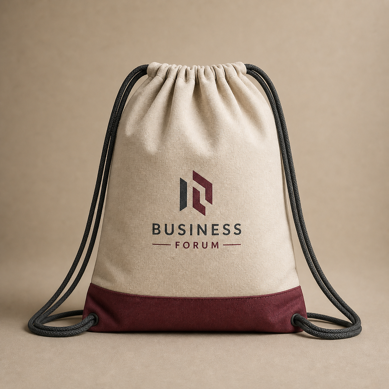 Premium 600D BUSINESS FORUM bag used as a branding mockup example